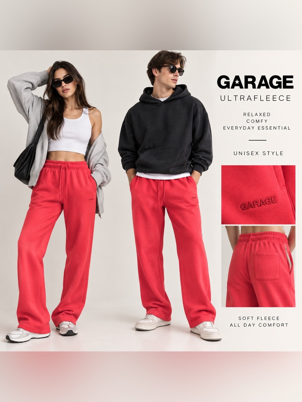 Garage UltraFleece Essential Straight Leg Sweatpants – Cayenne Red – Size M
